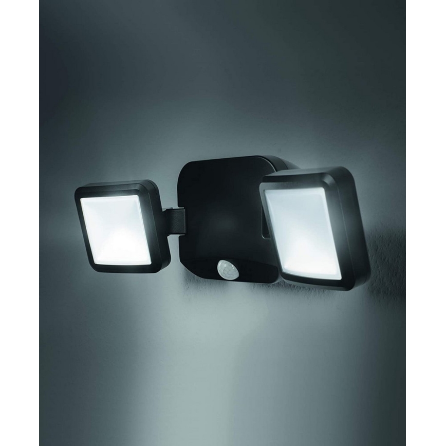 Ledvance - LED Vonkajšie nástenné svietidlo so senzorom BATTERY 2xLED/10W/4xD IP54