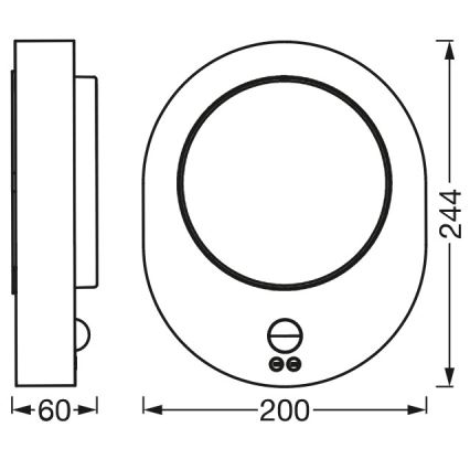 Ledvance - LED Vonkajšie nástenné svietidlo so senzorom DISC LED/8W/230V IP44