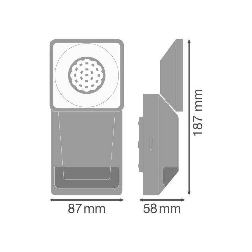 Ledvance - LED Vonkajšie nástenné svietidlo so senzorom SPOT LED/8W/230V IP55 biela