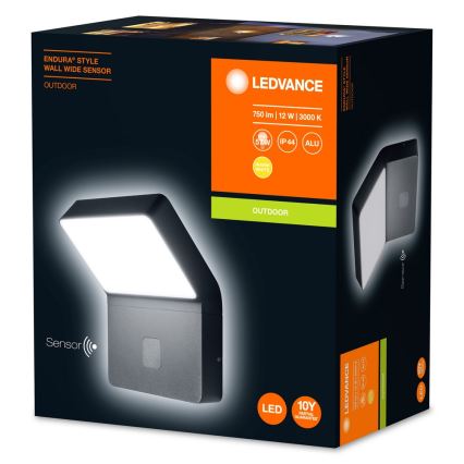 Ledvance - LED Vonkajšie svietidlo so senzorom ENDURA LED/12W/230V IP44