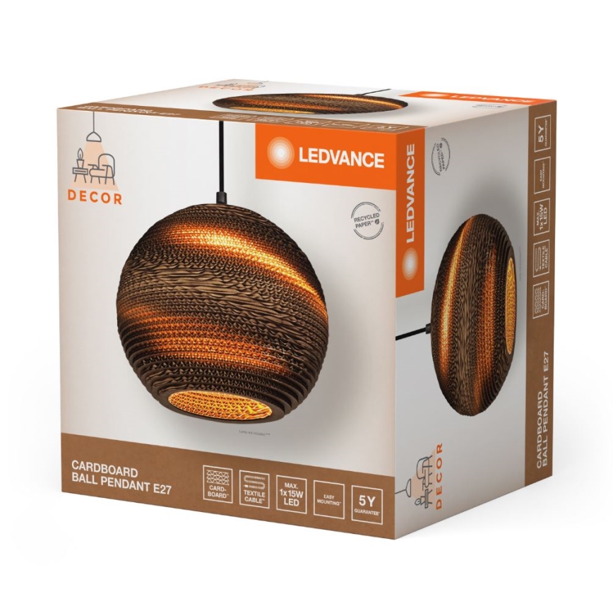 Ledvance - Luster na lanku DECOR CARDBOARD 1xE27/15W/230V pr. 26 cm