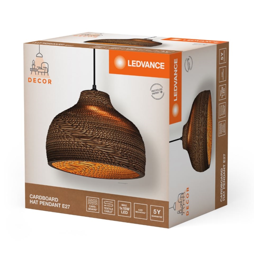 Ledvance - Luster na lanku DECOR CARDBOARD 1xE27/15W/230V pr. 36 cm