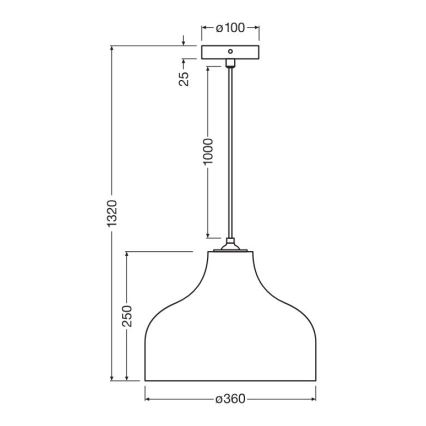Ledvance - Luster na lanku DECOR CARDBOARD 1xE27/15W/230V pr. 36 cm
