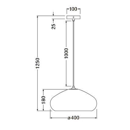 Ledvance - Luster na lanku DECOR CARDBOARD 1xE27/15W/230V pr. 40 cm