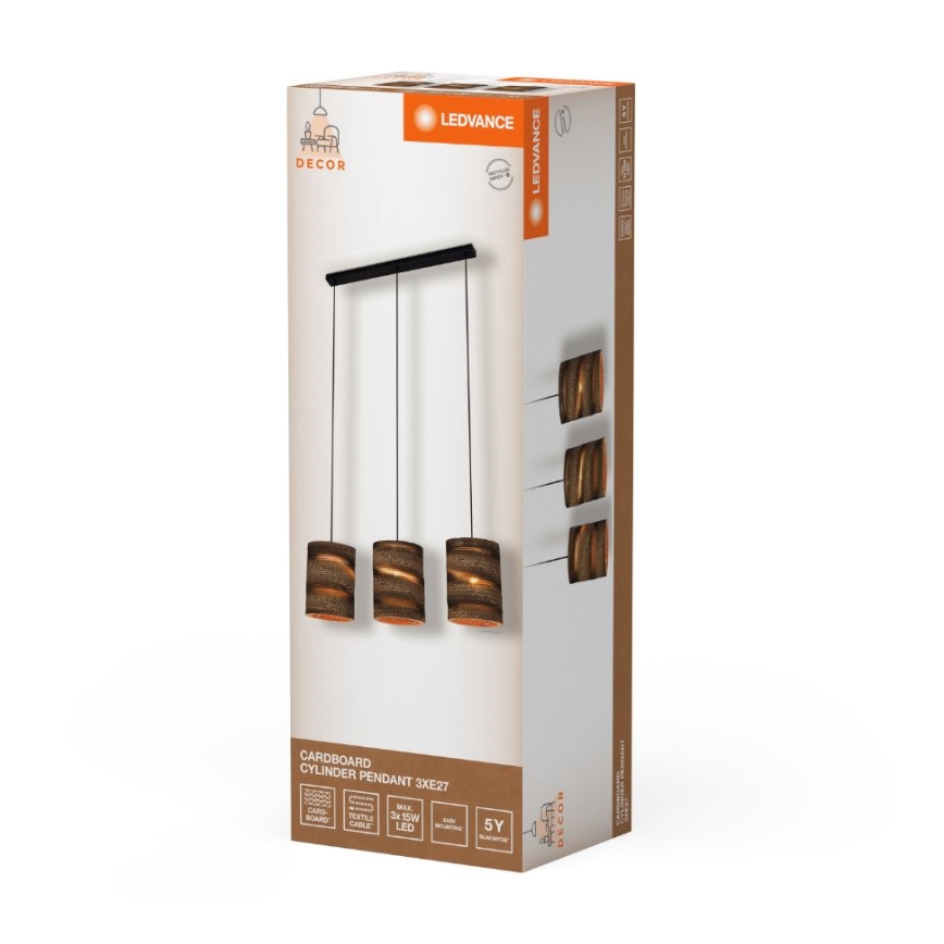 Ledvance - Luster na lanku DECOR CARDBOARD 3xE27/15W/230V