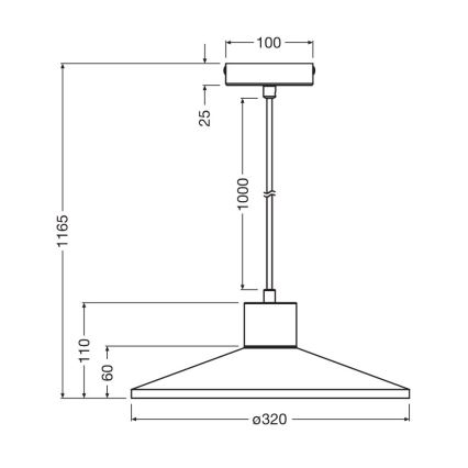 Ledvance - Luster na lanku DECOR CONCRETE 1xE27/15W/230V pr. 32 cm betón šedá