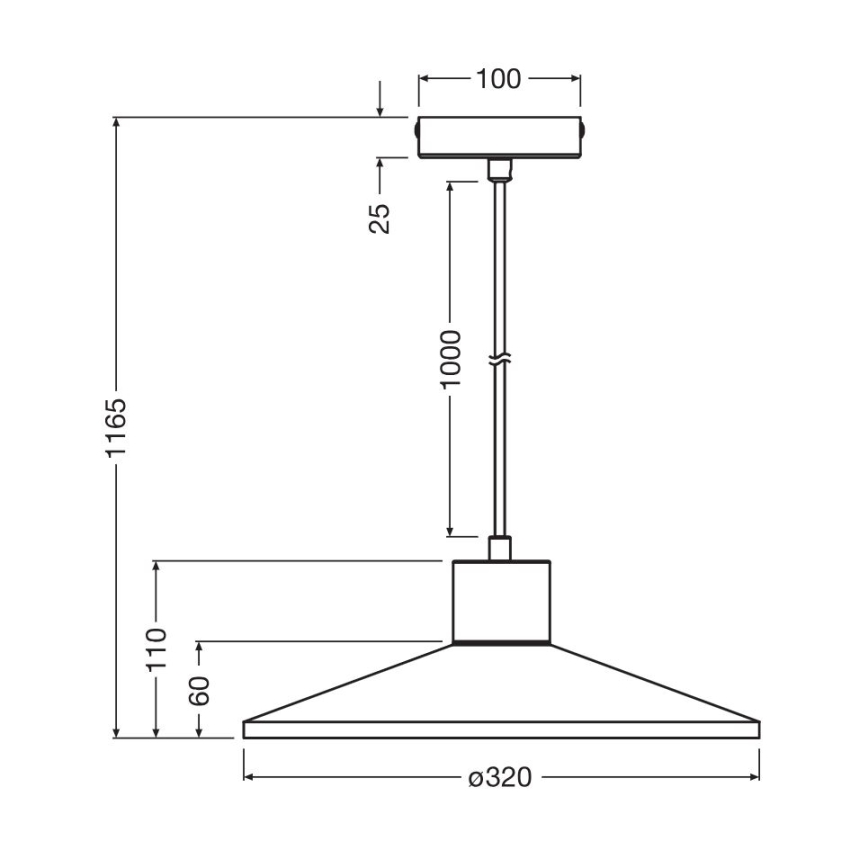 Ledvance - Luster na lanku DECOR CONCRETE 1xE27/15W/230V pr. 32 cm betón šedá