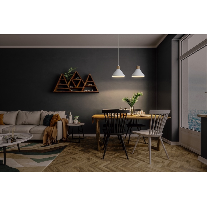 Ledvance - Luster na lanku DECOR PLASTER 1xE27/25W/230V pr. 22 cm sadra biela