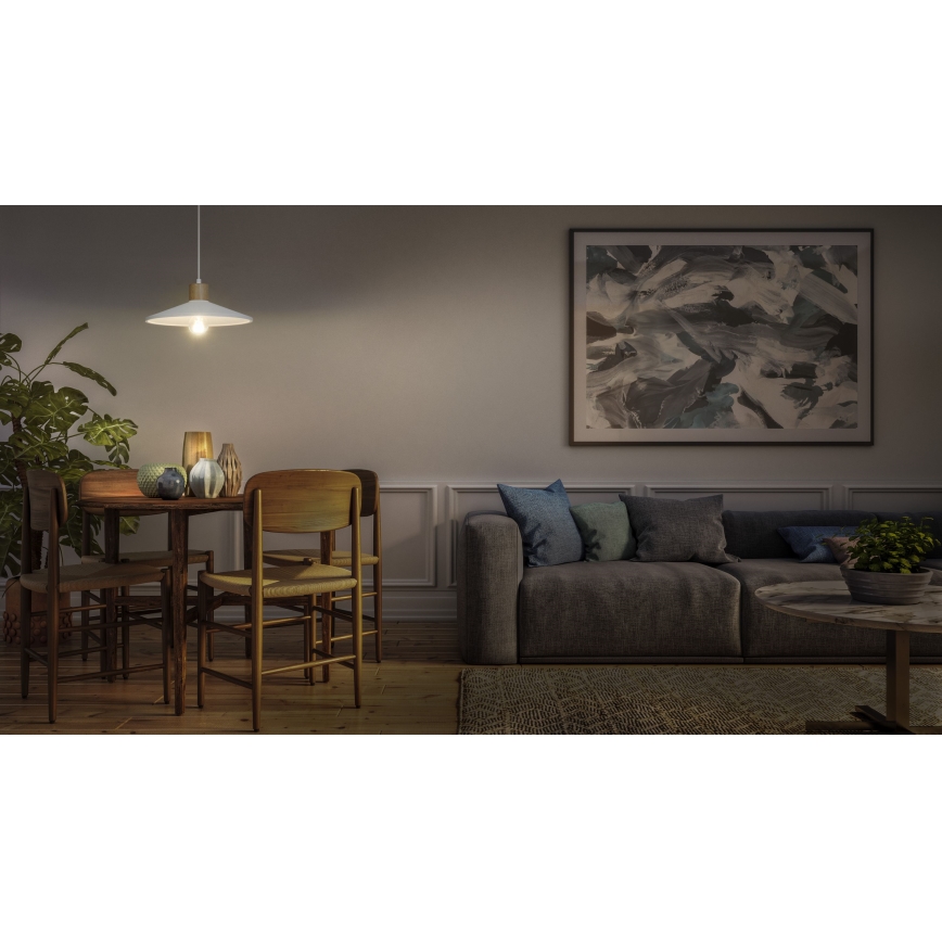 Ledvance - Luster na lanku DECOR PLASTER 1xE27/25W/230V pr. 32 cm sadra biela