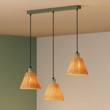 Ledvance - Luster na lanku DECOR RAFFIA 3xE27/15W/230V rafia