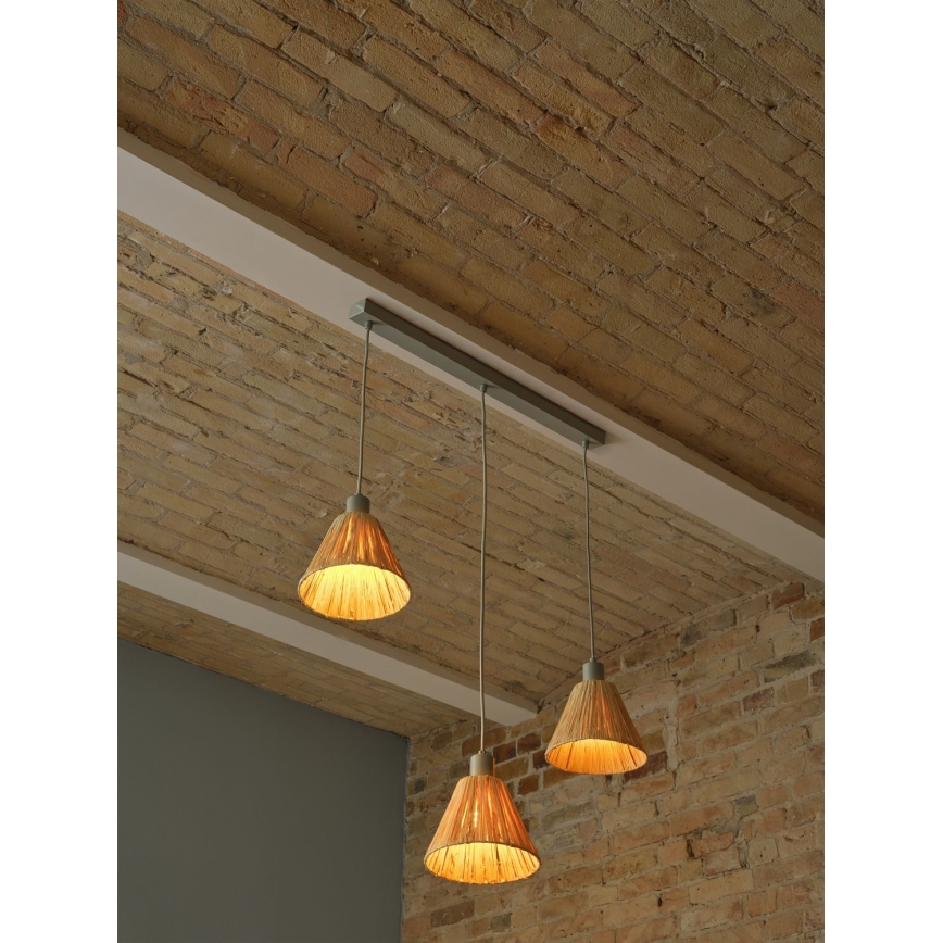Ledvance - Luster na lanku DECOR RAFFIA 3xE27/15W/230V rafia
