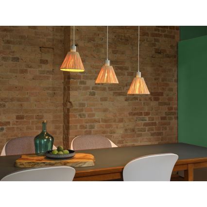 Ledvance - Luster na lanku DECOR RAFFIA 3xE27/15W/230V rafia