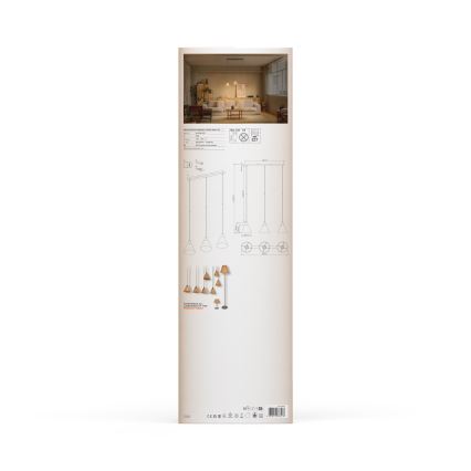 Ledvance - Luster na lanku DECOR RAFFIA 3xE27/15W/230V rafia