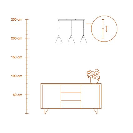 Ledvance - Luster na lanku DECOR RAFFIA 3xE27/15W/230V rafia