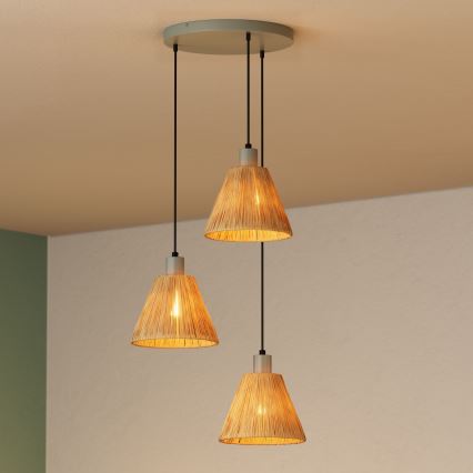 Ledvance - Luster na lanku DECOR RAFFIA 3xE27/15W/230V rafia