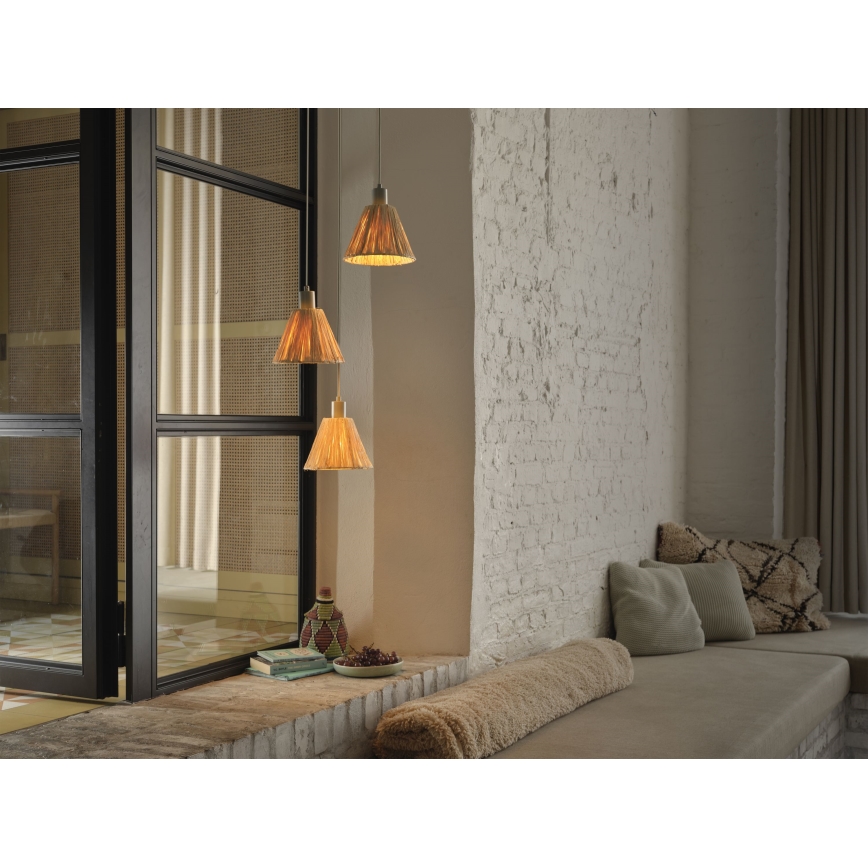 Ledvance - Luster na lanku DECOR RAFFIA 3xE27/15W/230V rafia