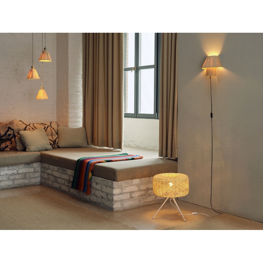Ledvance - Luster na lanku DECOR RAFFIA 3xE27/15W/230V rafia