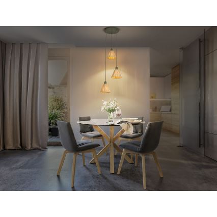 Ledvance - Luster na lanku DECOR RAFFIA 3xE27/15W/230V rafia