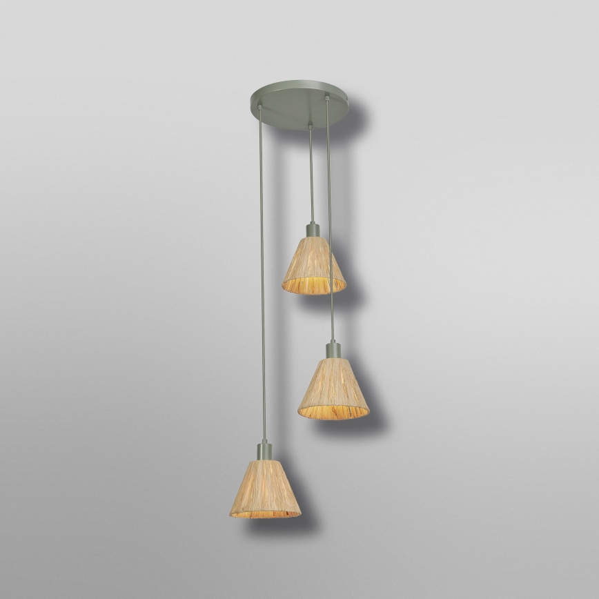 Ledvance - Luster na lanku DECOR RAFFIA 3xE27/15W/230V rafia