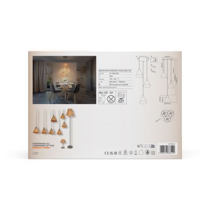 Ledvance - Luster na lanku DECOR RAFFIA 3xE27/15W/230V rafia