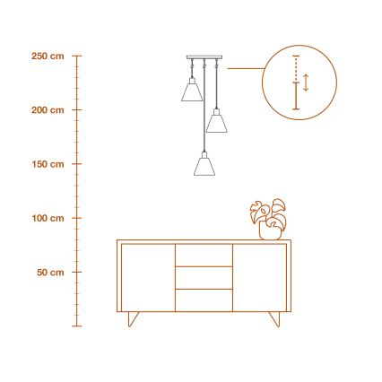 Ledvance - Luster na lanku DECOR RAFFIA 3xE27/15W/230V rafia