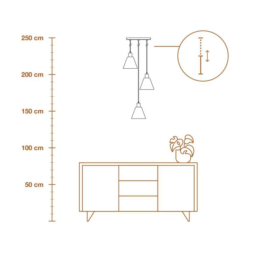 Ledvance - Luster na lanku DECOR RAFFIA 3xE27/15W/230V rafia