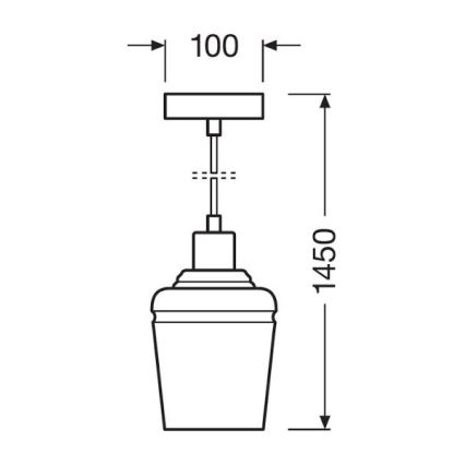 Ledvance - Luster na lanku JAR 1xE27/40W/230V oranžová