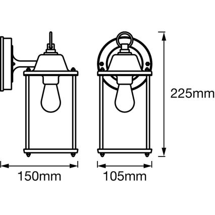 Ledvance - Nástenné svietidlo ENDURA 1xE27/60W/230V IP23