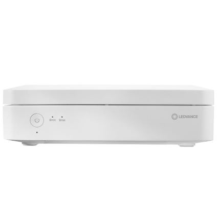 Biela obdĺžniková skrinka LEDVANCE s vypínačom a označením 8min/8min je umiestnená na bielom pozadí.