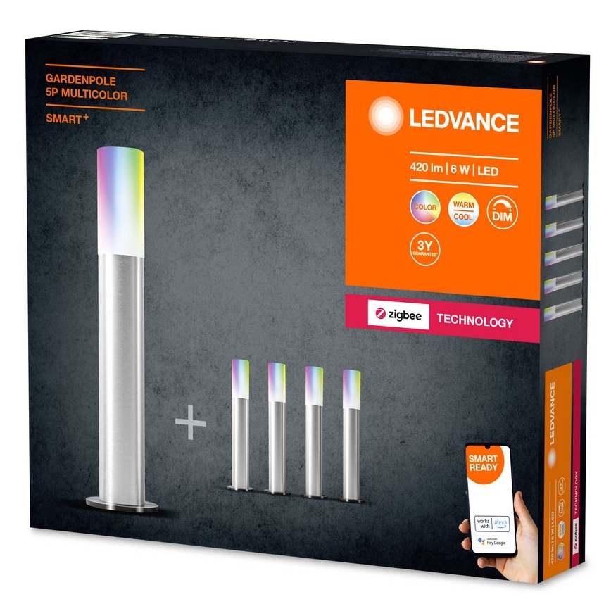Ledvance - SADA 5x LED RGBW Stmievateľná vonkajší lampa SMART+ GARDENPOLE LED/6W/230V IP44