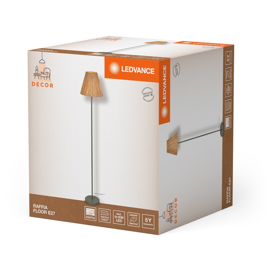 Ledvance - Stojacia lampa DECOR RAFFIA 1xE27/15W/230V rafia