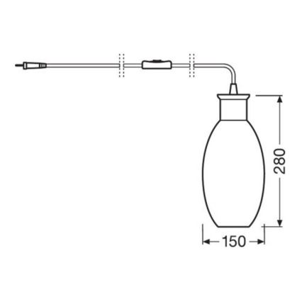 Ledvance - Stolná lampa GRAPE 1xE27/40W/230V oranžová