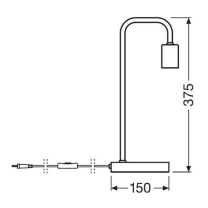 Ledvance - Stolná lampa PIPE 1xE27/40W/230V