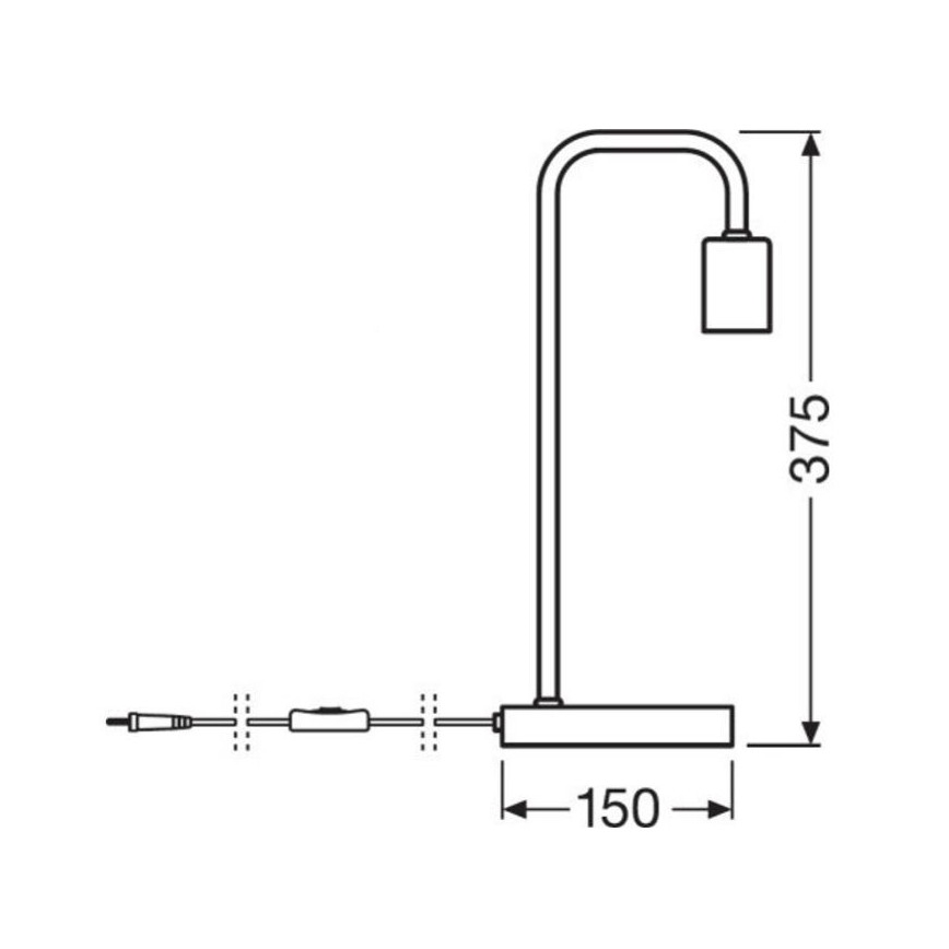 Ledvance - Stolná lampa PIPE 1xE27/40W/230V