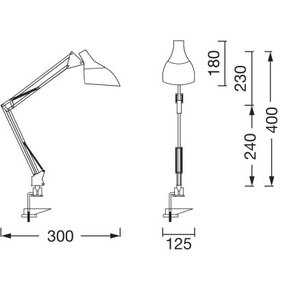 Ledvance - Stolná lampa s uchytením OFFICE LINE 1xE27/11W/230V čierna