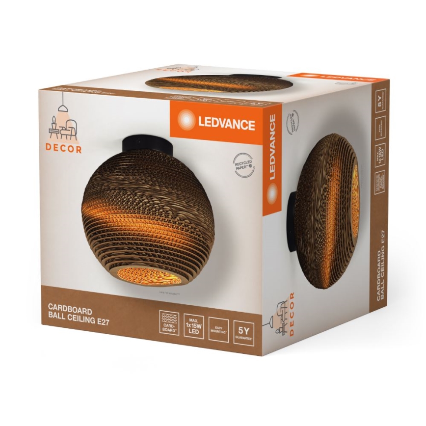 Ledvance - Stropné svietidlo DECOR CARDBOARD 1xE27/15W/230V pr. 26 cm