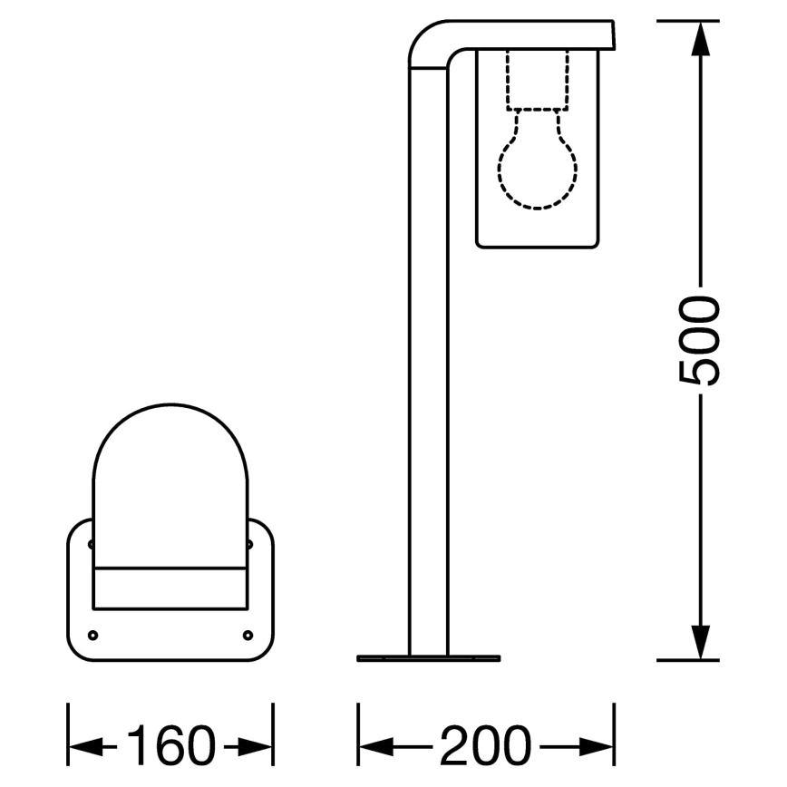 Ledvance - Vonkajšia lampa CASCADE 1xE27/25W/230V IP44 50 cm
