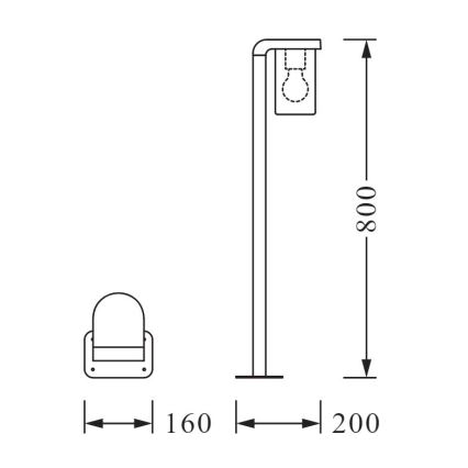 Ledvance - Vonkajšia lampa CASCADE 1xE27/25W/230V IP44 80 cm