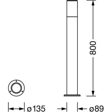 Ledvance - Vonkajšia lampa PIPE 1xE27/25W/230V IP44 80 cm
