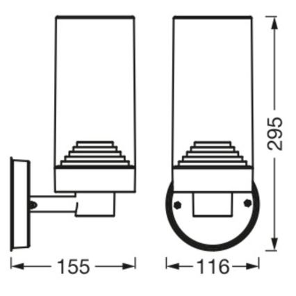 Ledvance - Vonkajšie nástenné svietidlo AMBER 1xE27/20W/230V IP44