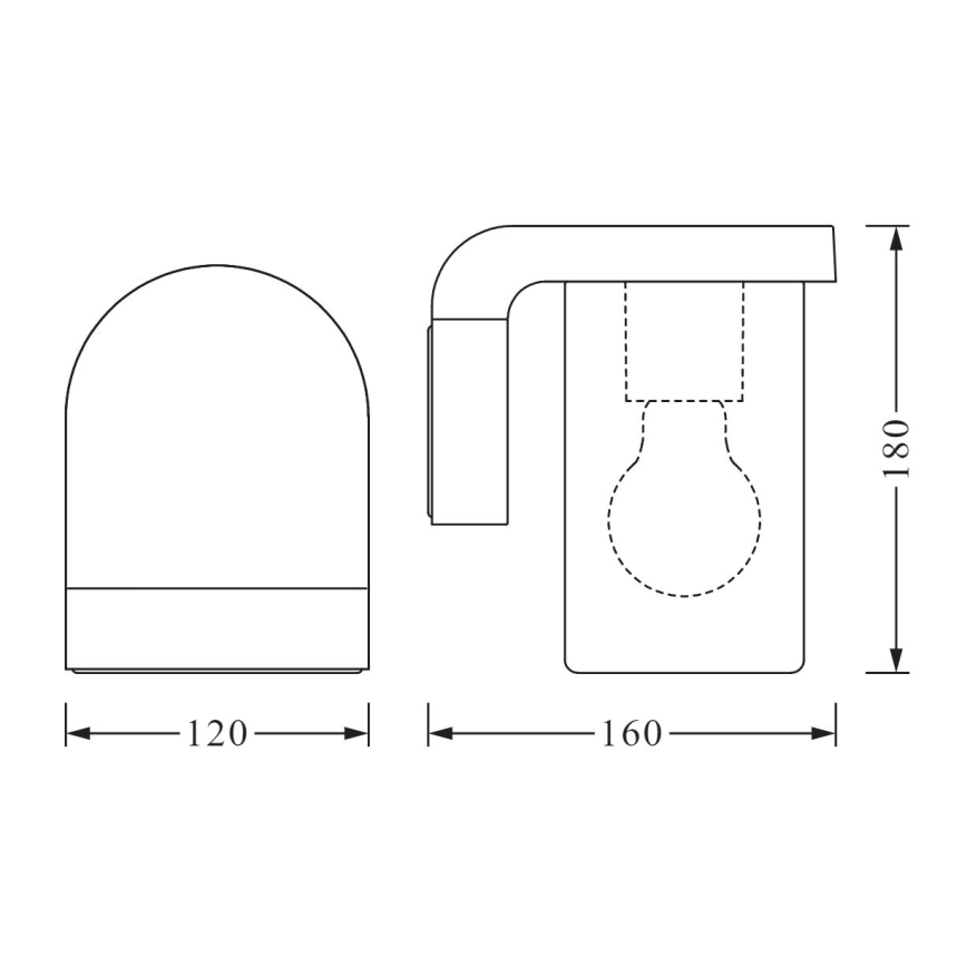 Ledvance - Vonkajšie nástenné svietidlo CASCADE 1xE27/25W/230V IP44