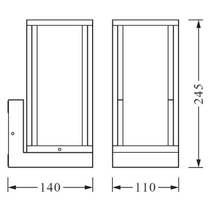 Ledvance - Vonkajšie nástenné svietidlo FRAME 1xE27/60W/230V IP44