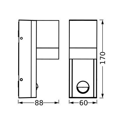 Ledvance - Vonkajšie nástenné svietidlo so senzorom ISIDOR 1xGU10/35W/230V IP65