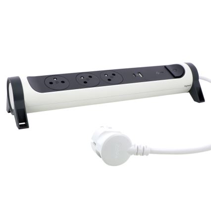 Legrand 049416 - Predlžovací kábel s vypínačom 3Z Typ E + USB-A + USB-C 1,5m