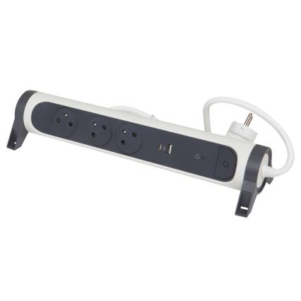 Legrand 049416 - Predlžovací kábel s vypínačom 3Z Typ E + USB-A + USB-C 1,5m