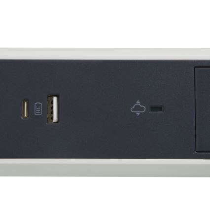 Legrand 049416 - Predlžovací kábel s vypínačom 3Z Typ E + USB-A + USB-C 1,5m