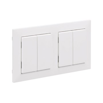 Legrand - 2x Dvojitý schodiskový vypínač č. 5 s rámčekom SUNO biely