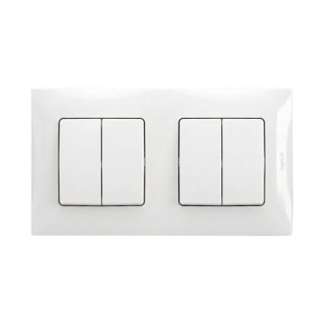 Legrand - 2x Dvojitý sériový vypínač č. 5 s rámikom NILOE biela