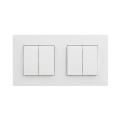 Legrand - 2x dvojitý sériový vypínač č. 5 s rámikom NILOE STEP biely