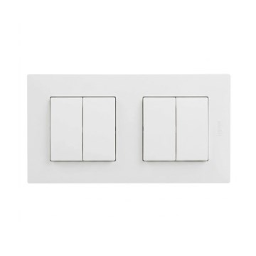 Legrand - 2x dvojitý sériový vypínač č. 5 s rámikom NILOE STEP biely